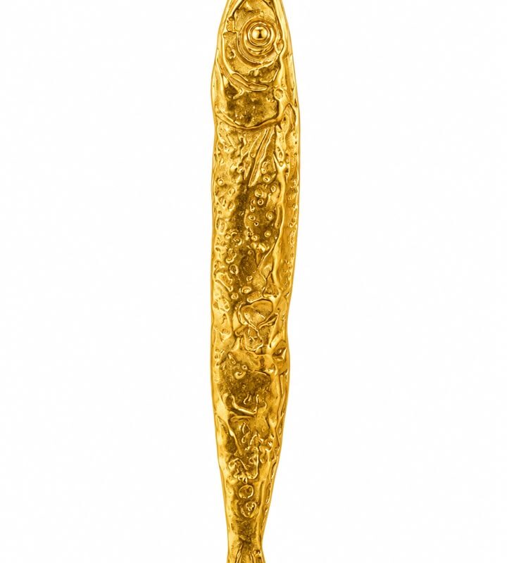 Gold Plated Textured Serpent Pendant